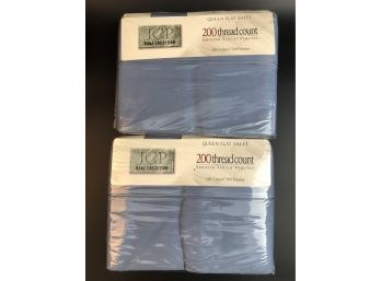 2 Queen Flat Sheets- New In Package