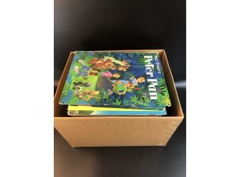 Box Of Childrens Vintage Books And Puzzles