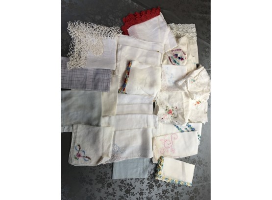 Assorted Vintage Womens And Mens Handkerchiefs