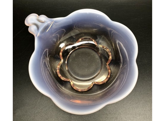 Vintage Duncan Miller Pink Opalescent Canterbury Glass Bowl