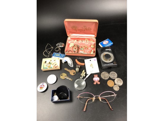 Jewelry And Contents Of Junk Drawer, Includes Sterling