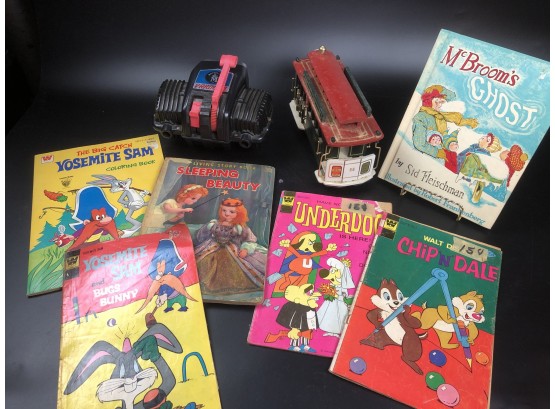 Vintage Toys Books And Comics, Including Mattel V-rroom