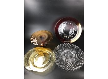 Federal  Glass Patrician Plates And Three Platters/cake Plates