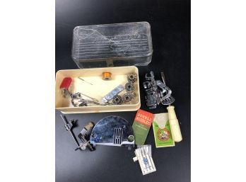 Box With Sewing Machine Attachments And Needles