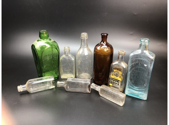 Collection Of Old Bottles, Medicine, Food, Cleaning