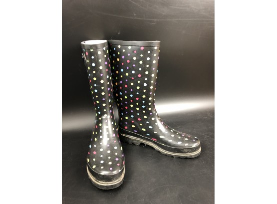 Womens Size 9 Western Chief Ditsy Dots Rain Boots