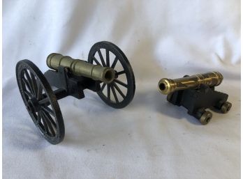 2 Small Cast Iron Cannons