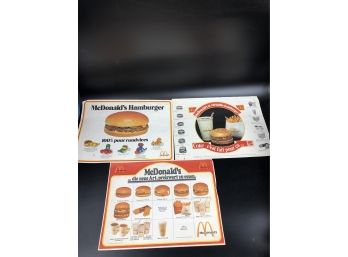 Vintage 1977 European McDonalds Placemats