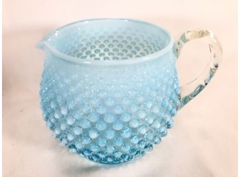 Beautiful Blue And White Beaded One Handled Pitcher