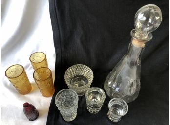 Vintage Glassware, Colored And Clear