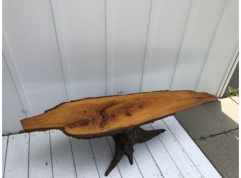 Ohio River/ Folk Art Table Made From Ohio River Driftwood And Sawn Live Edge Wood