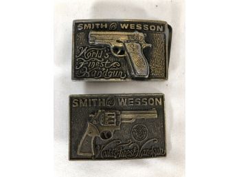 2 Vintage Smith And Wesson Belt Buckles