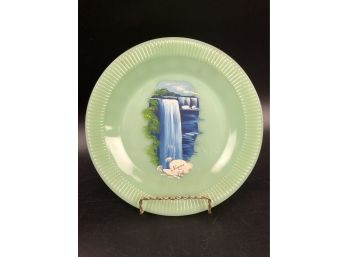 Niagara Falls  Green Jadeite Plate