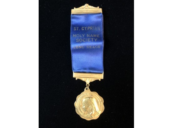 Vintage Pin/ Medal Holy Name Society Long Beach California