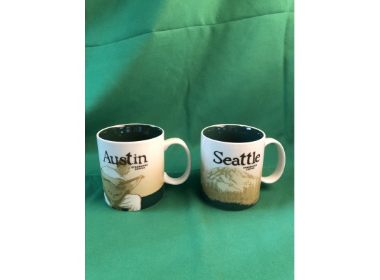 Austin & Seattle Starbucks Large Mugs