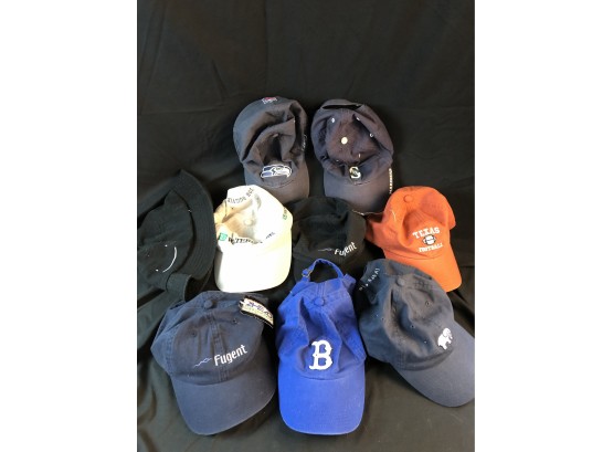 8 Baseball Caps And 1 Slouch Hat