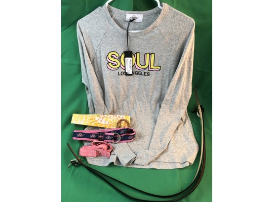 Womens Soul Cycle Medium T-shirt And Bag Plus Assorted Belts