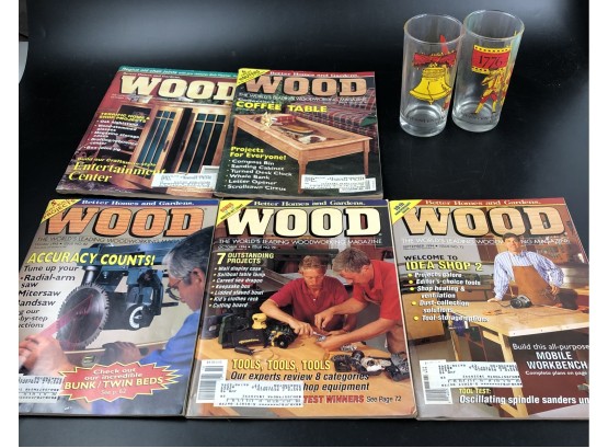 Wood Working Magazines And Bicentennial Tumblers