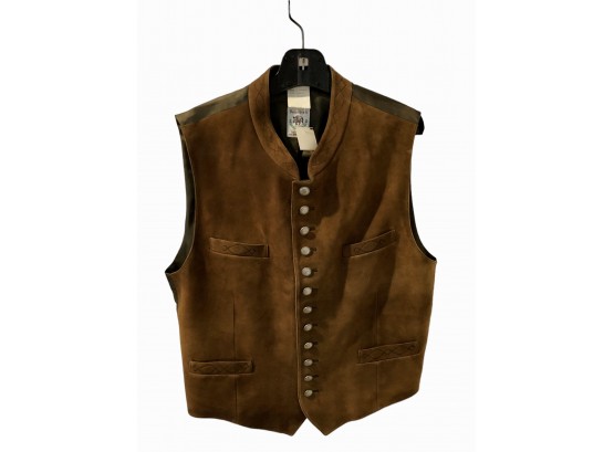 Sauwaldtracht Mens Size 44 Leather Vest