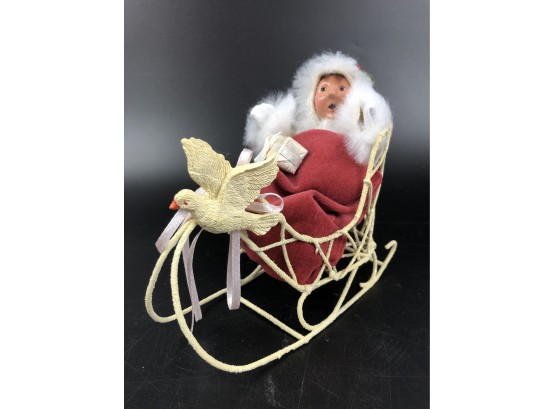 Byers Choice Victorian Toddler In Sleigh With Dove