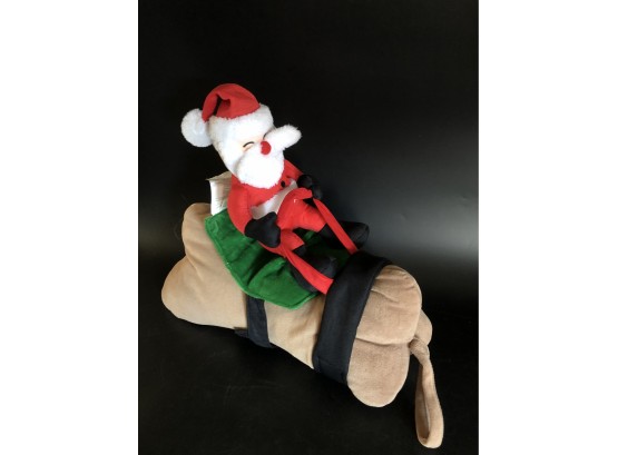 Dog- Santa Rider Along Costume-  Straps Around Dog