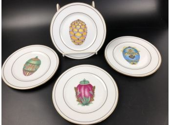 St. Limoges Plates With Faberge Eggs As Decorations