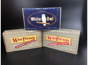 Cigar Boxes Lot C- White Owl, William Penn, Muriel