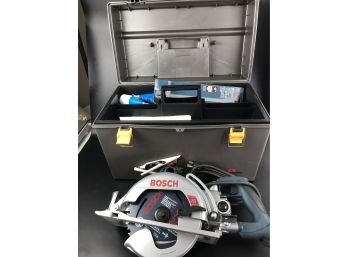 Bosch 1677M Circular Saw In Plastic Toolbox With Accessories
