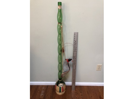 4 Foot Tall Glass Wine Bottle With Leather Pouch