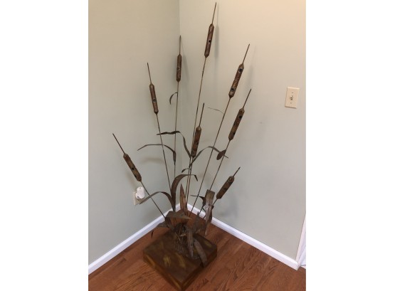 Large Metal Cat Tail Sculpture - Almost 6 Feet Tall