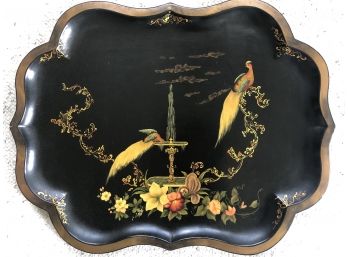 Tole Painted Tray- Fountain/ Birds