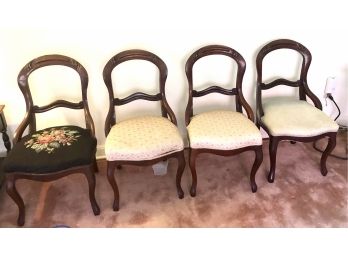 4 Victorian Balloon Back Chairs