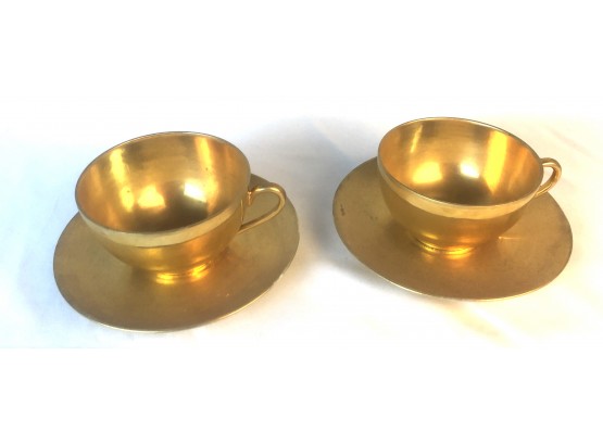 Gold Bonita Cups & Saucers