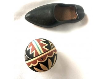 Collectibles- Uzbek Shoe, Pueblo Pottery