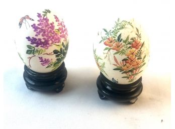Hand Painted Egg Shells On Stands