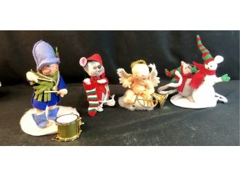 Four Christmas Annalee Dolls