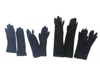 Four Pairs Of Black & Navy Vintage Gloves