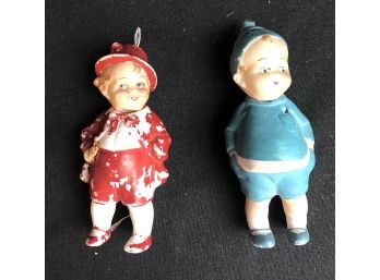 Two Miniature German Bisque Dolls