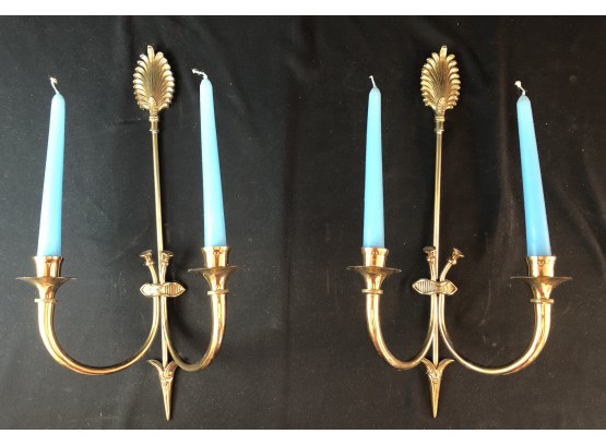 Brass With Candles Wall Sconces