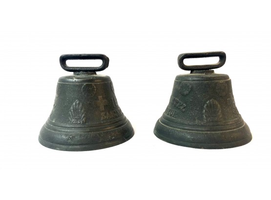 Pair Of 1878 Swiss Chiantel Fondeur Brass Bells