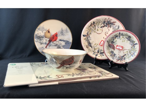 Lenox Winter Greetings: Cardinal And Bird Items, Including Catherine McClung.