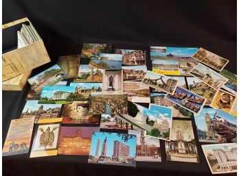 Box Of Vintage Postcards, Various Ages.