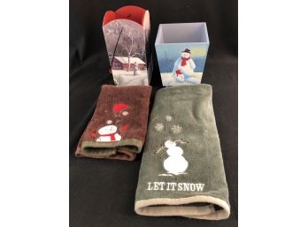 Snowman Towels And Containers