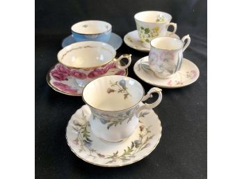 Five Porcelain Tea Cups And Saucers Including Shelley