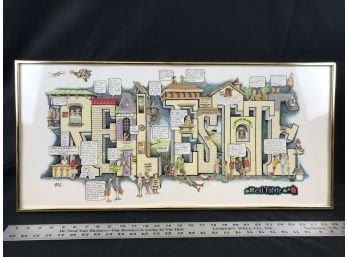 Real Estate Picture Cartoon Print By Peter 1980 With Illustrations - Great Gift For A Realtor Or Broker