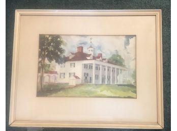1937 Mount Vernon Ladies Association Watercolor Print