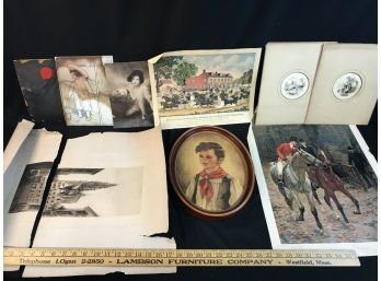 Old Prints And Photographs Lot Vintage