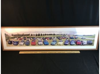 Long 58” Framed BMW Matted Picture  - Great Frame For Other Pictures/uses