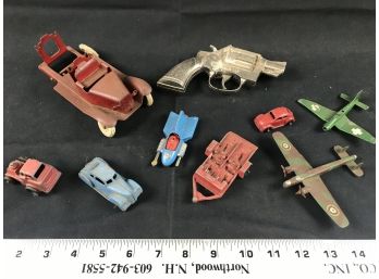 Variety Of Vintage Toy Cars, Cap Gun , Airplane