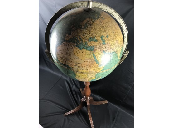 Vintage 12 Inch Cram's Universal World Globe With Stand